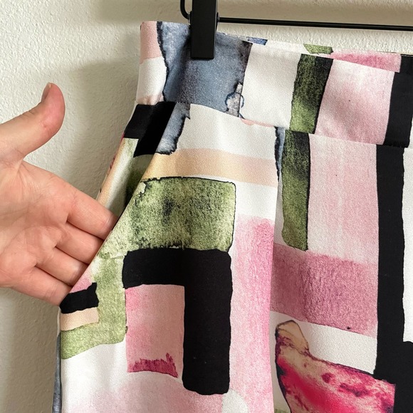 Colorful Geometric Abstract High Waisted Palazzo Pants Women’s Large NWOT - Picture 5 of 9